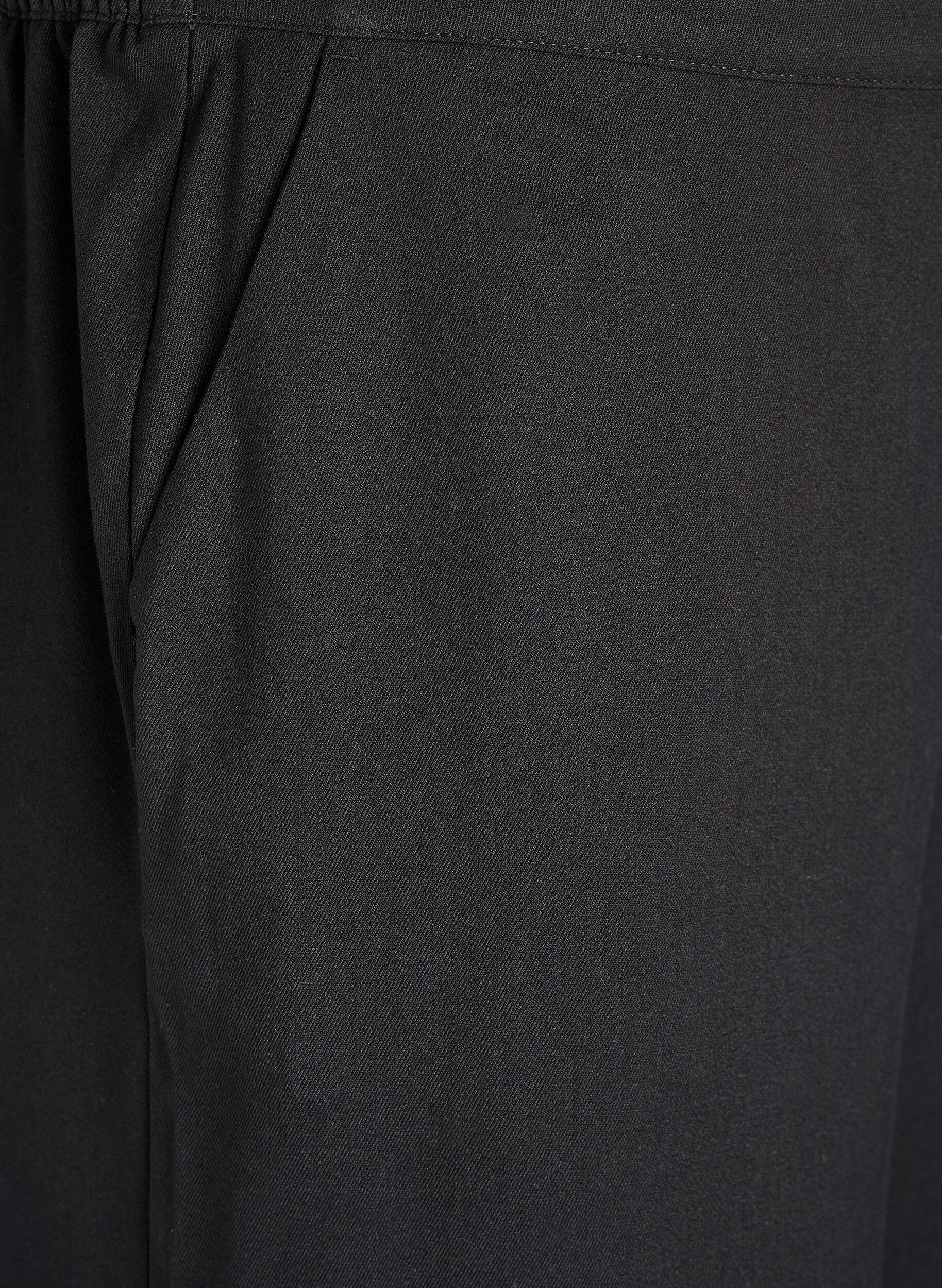 Zizzi Pantalon large taille haute, Noir, Packshot image number 2