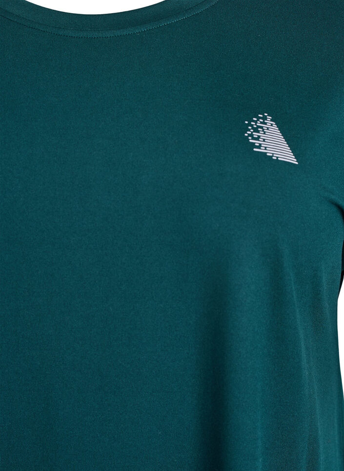 T-shirt de sport couleur unie, Vert fonc&eacute;, Packshot image number 2