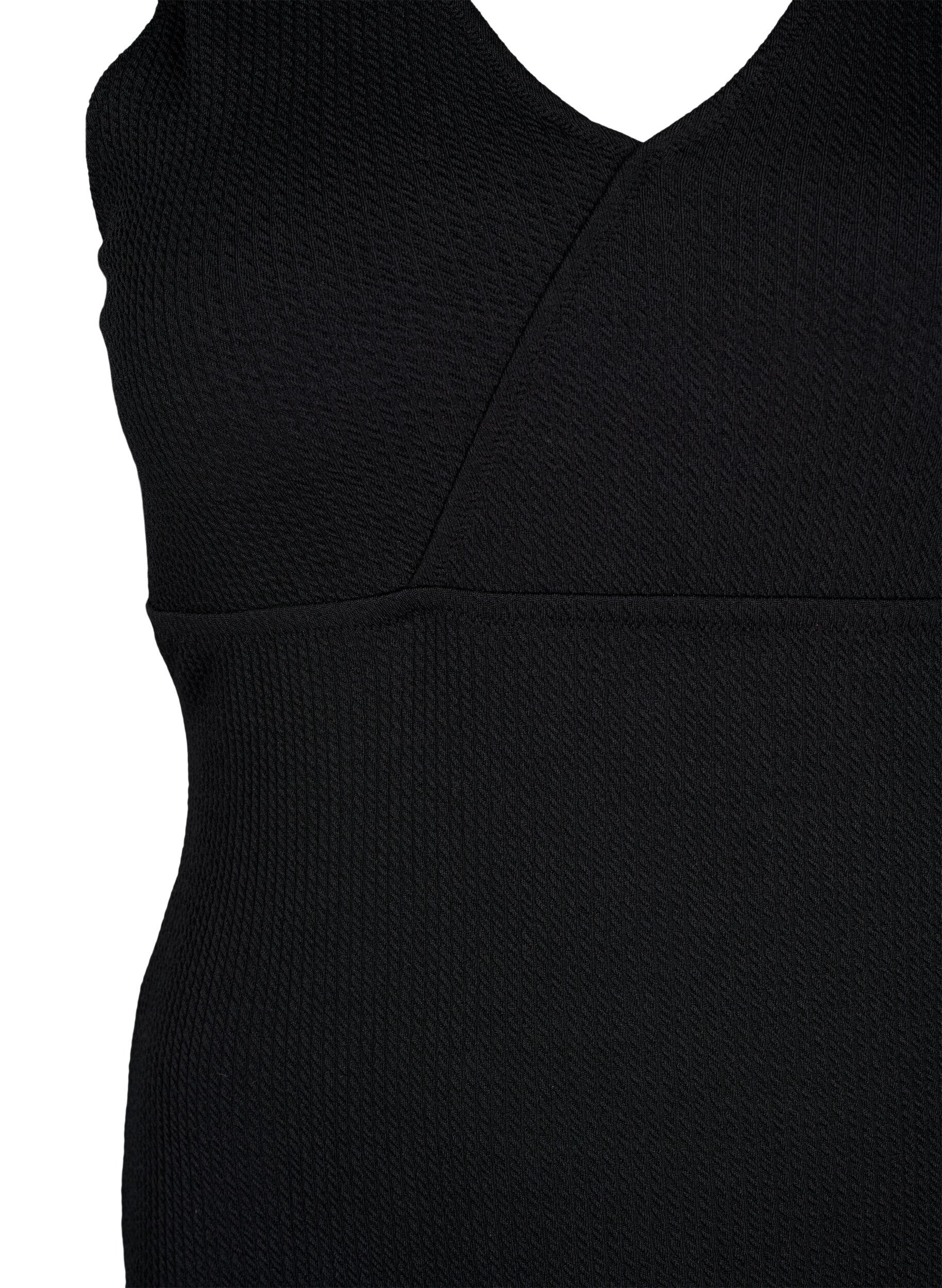 Zizzi Maillot de bain avec texture en cr&ecirc;pe et effet enveloppant, Black, Packshot image number 2
