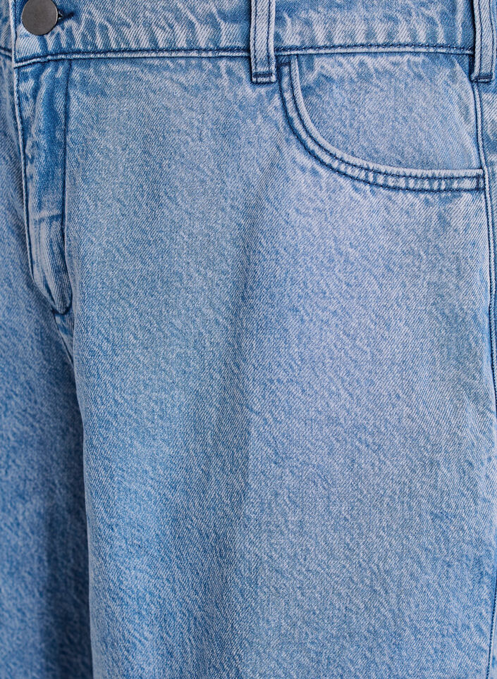 Short en denim ample &agrave; taille haute, Bleu Clair, Packshot image number 2