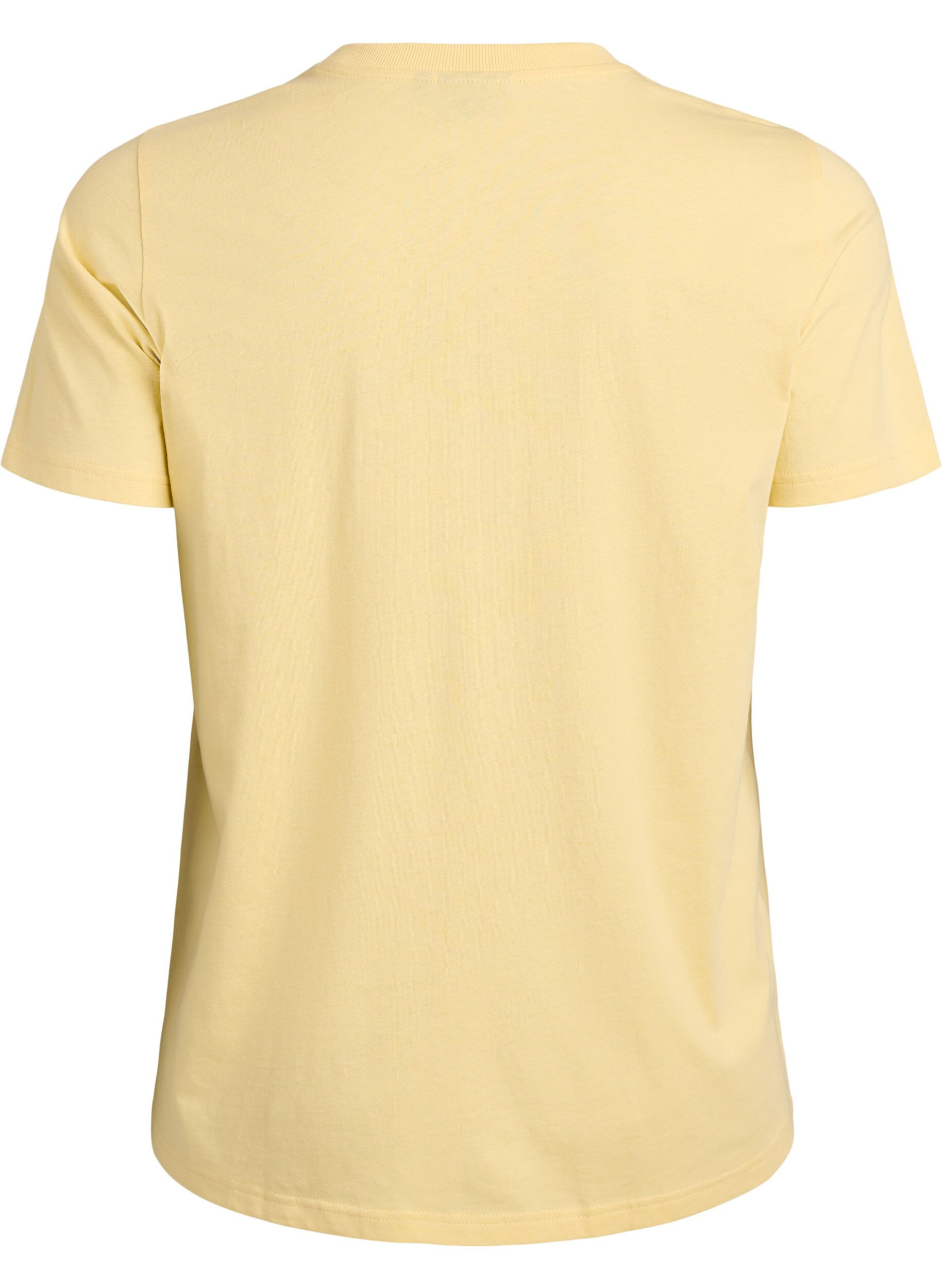 ZizziBasic-T-Shirt aus Baumwolle mit Rundhalsausschnitt, Gelb, Packshot image number 1