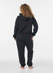 Sweat &agrave; capuche avec imprim&eacute;, Noir, Model image number 2