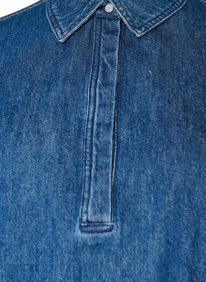 Bluse aus Denim mit Balloon-Fit, Blau, Packshot