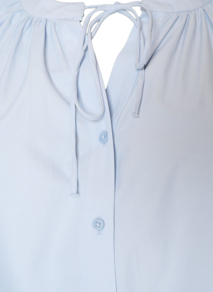 Hemdbluse mit Knopfleiste und Bindeg&uuml;rtel, Blau, Packshot image number 2