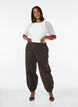 Top en maille avec manches courtes et col rond, Vanille, Model image number 1