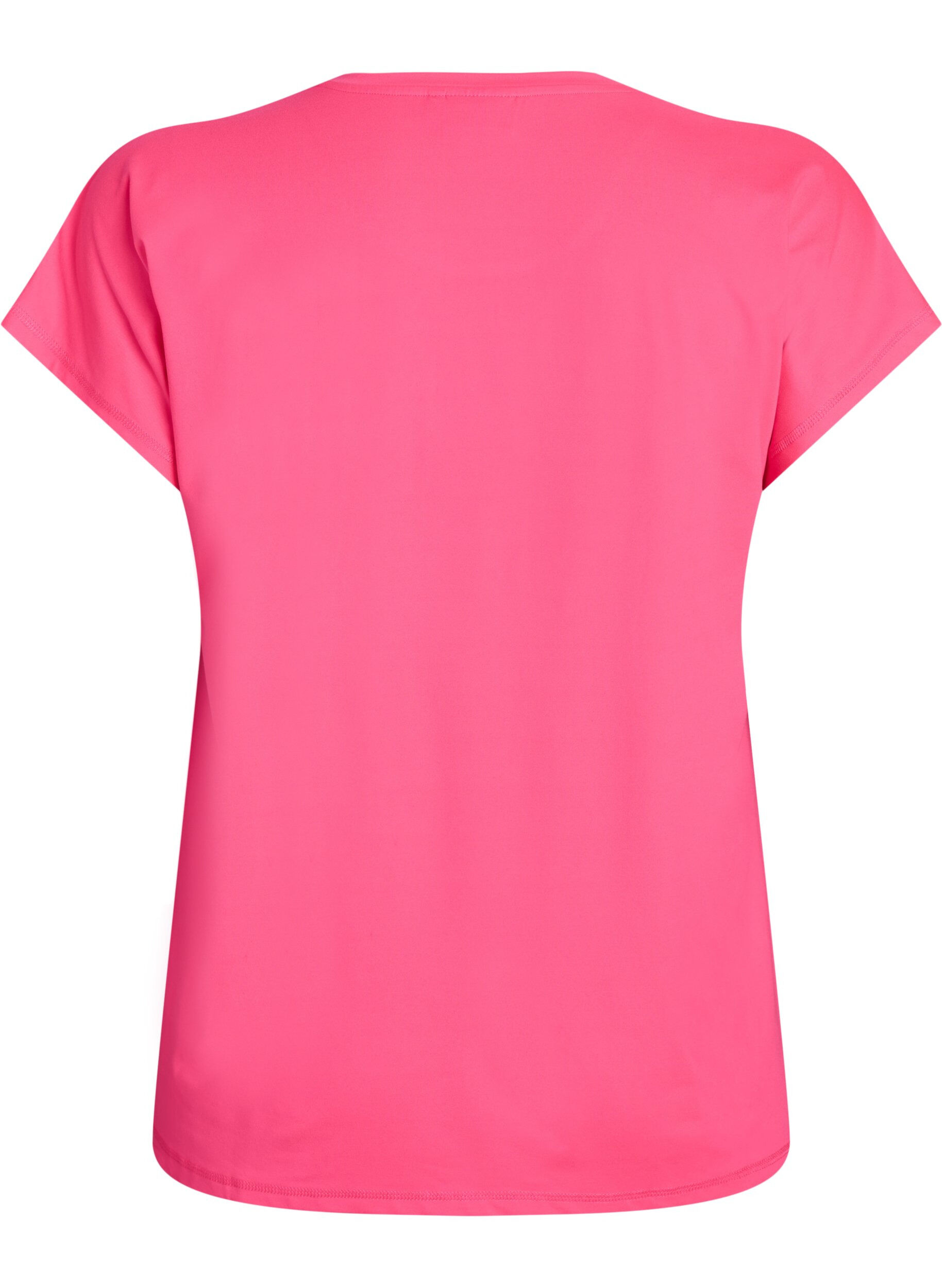ZizziEinfarbiges Trainings-T-Shirt, Pink, Packshot image number 1