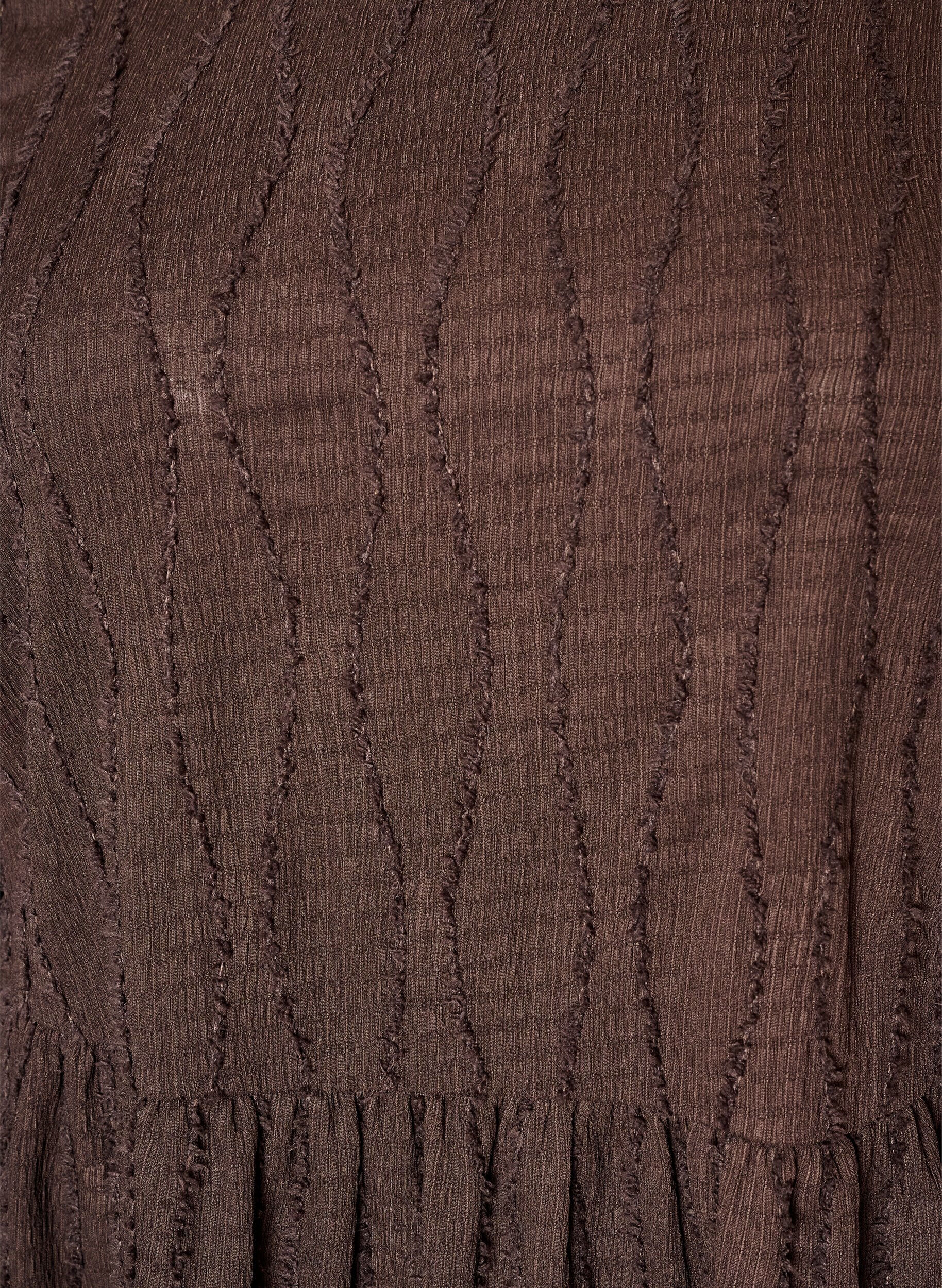 ZizziKurzes Jerseykleid mit welligem Strukturmuster, Braun, Packshot image number 2