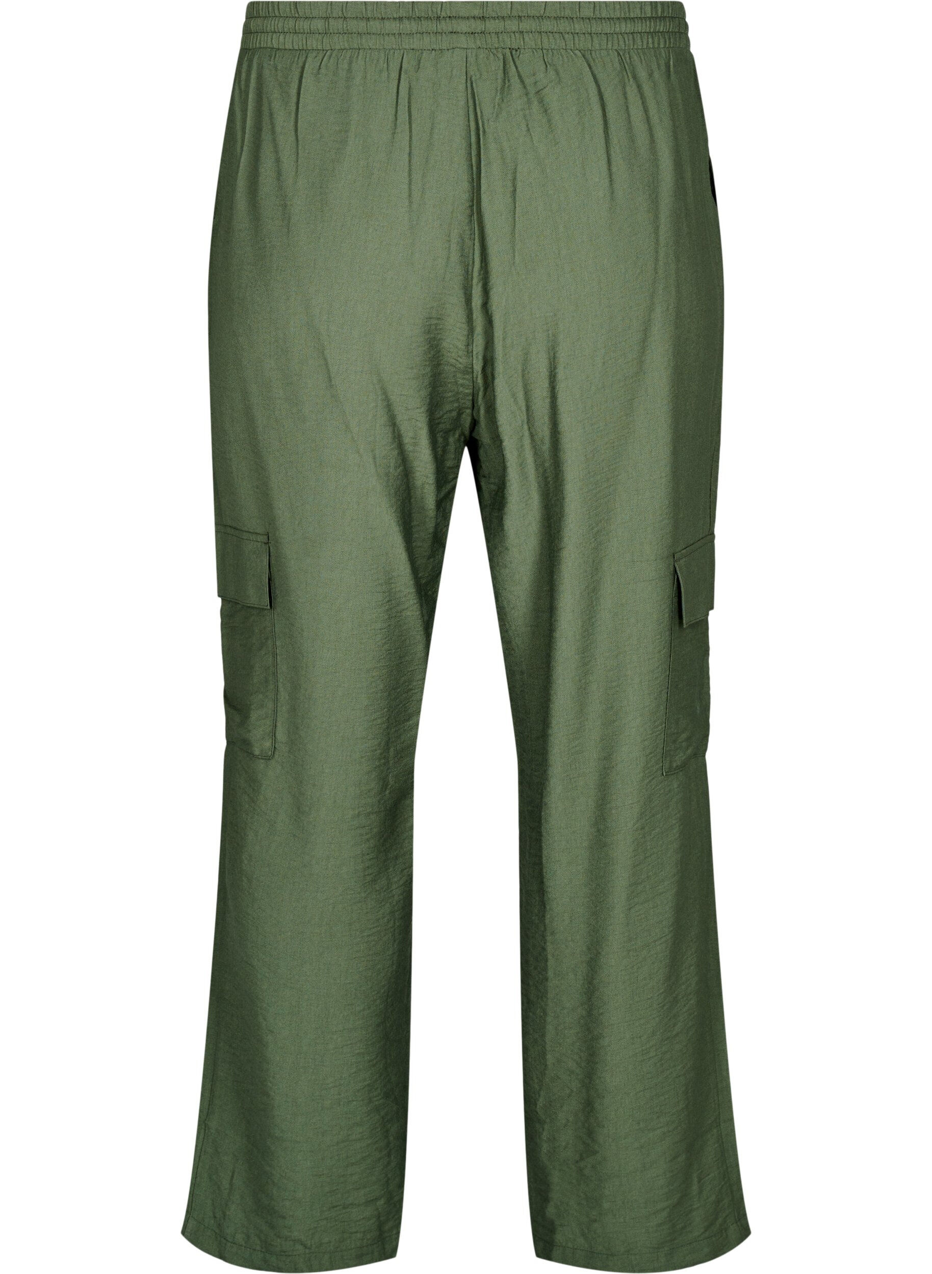 Zizzi Cargohose mit hoher Taille, Gr&uuml;n, Packshot image number 1
