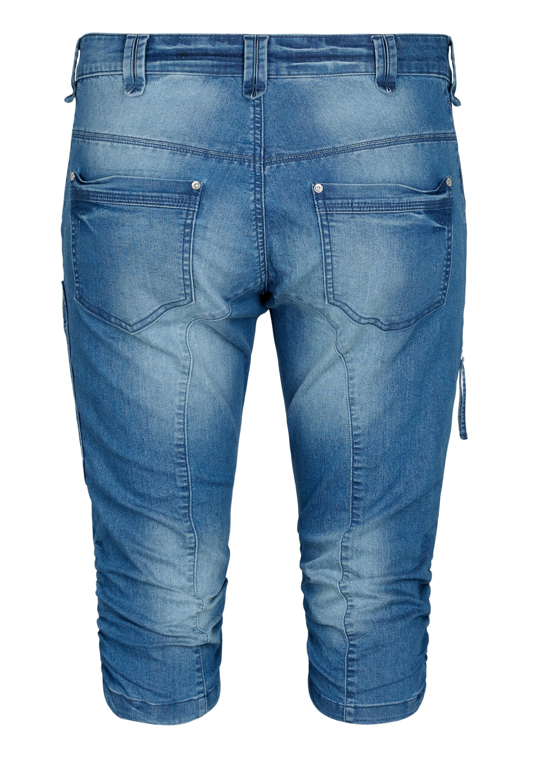 Zizzi Jean capri coupe slim avec poches, Bleu Clair, Packshot image number 1