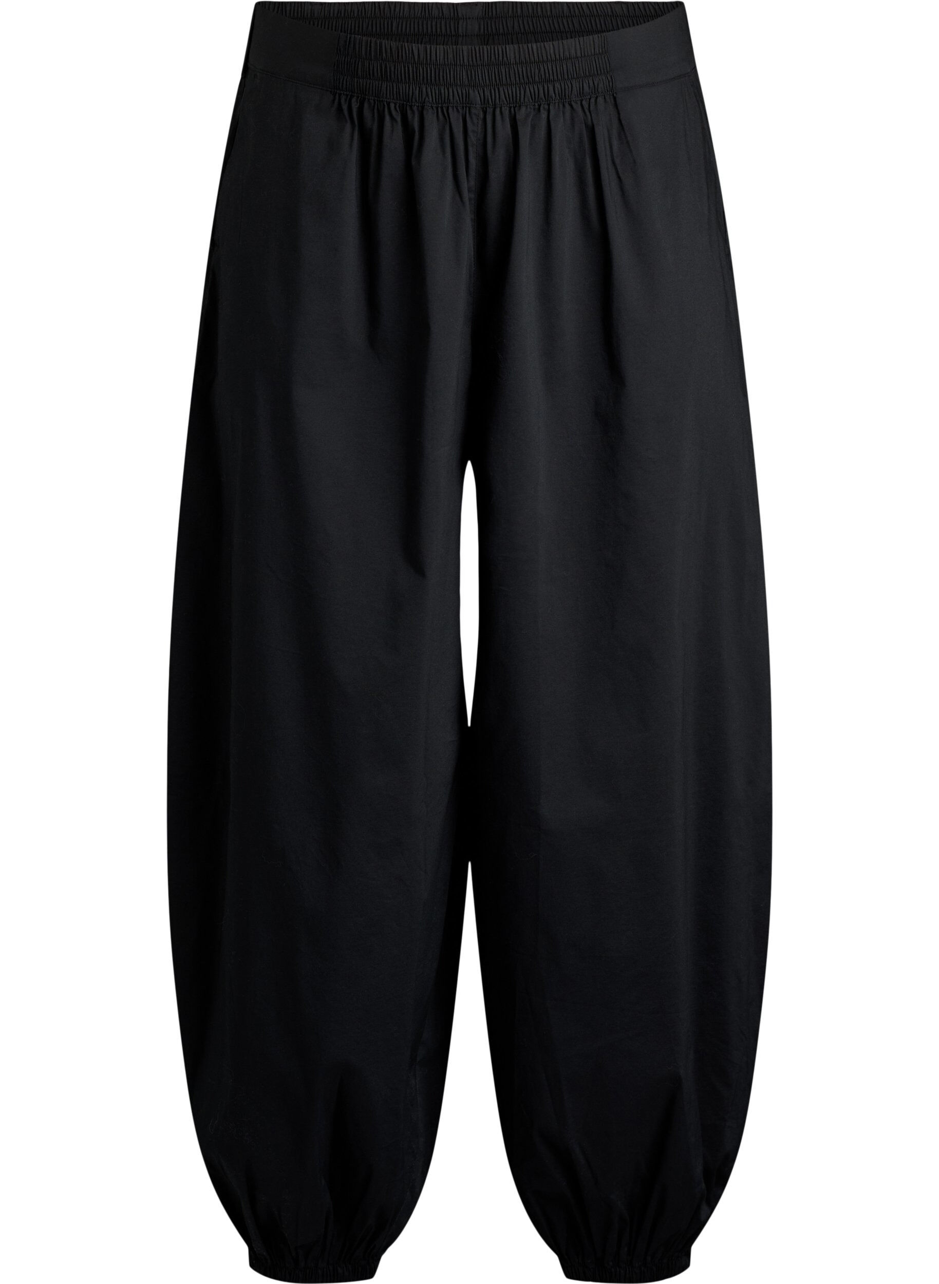 ZizziBallonhose mit Taschen und elastischem Bund, Schwarz, Packshot image number 0