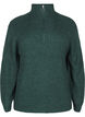 Pull en tricot avec col haut et fermeture &eacute;clair, Vert fonc&eacute;, Packshot image number 0