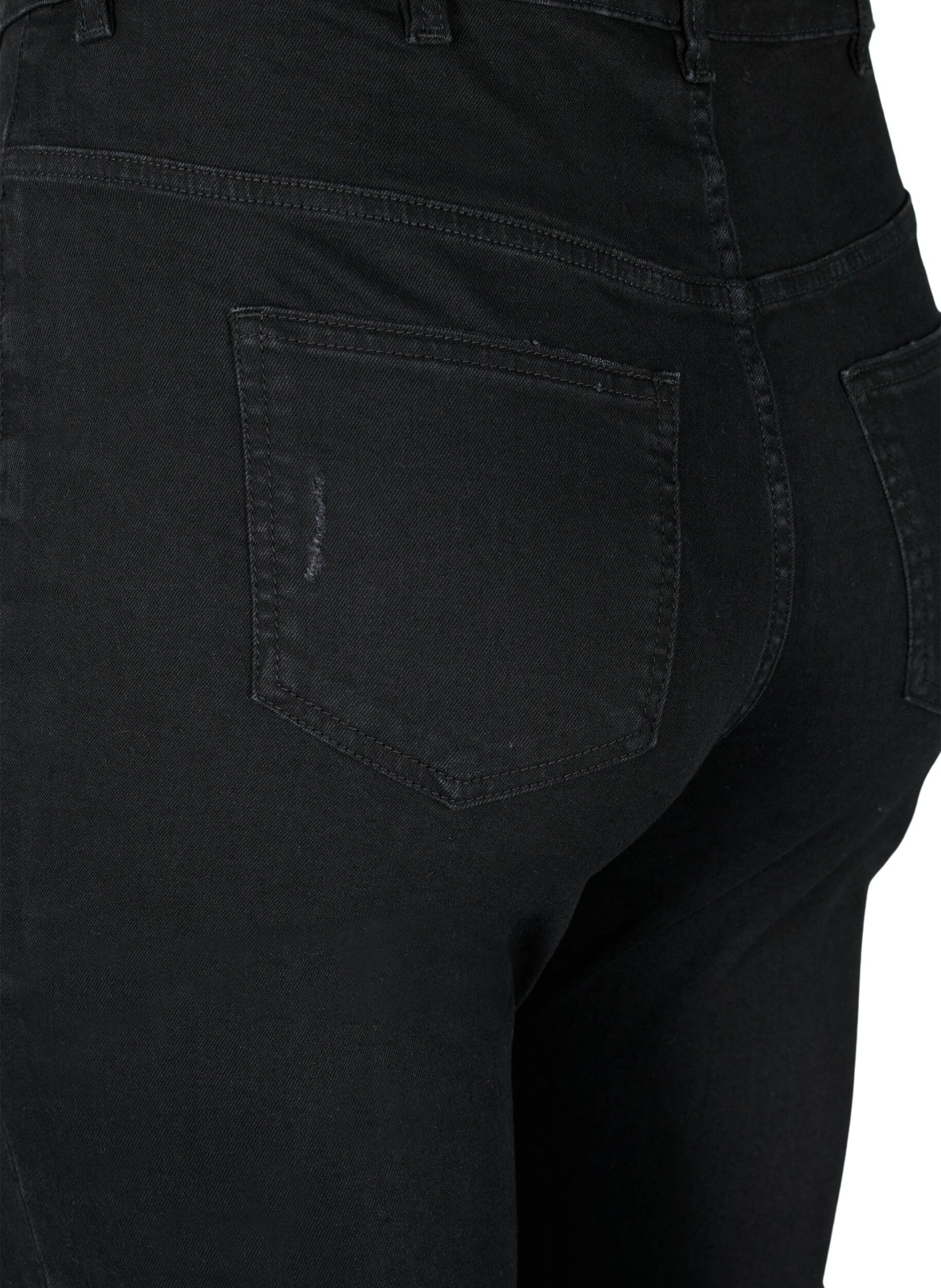 Zizzi Jeans moulants avec d&eacute;tails d'usure, Black, Packshot image number 3