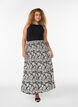 Jupe longue en viscose avec smocks, Noir, Model image number 0