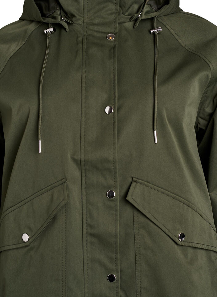 Veste courte de printemps avec capuche amovible, Vert fonc&eacute;, Packshot image number 2