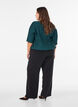 Blouse avec texture ondul&eacute;e et coupe ballon, Vert fonc&eacute;, Model image number 2