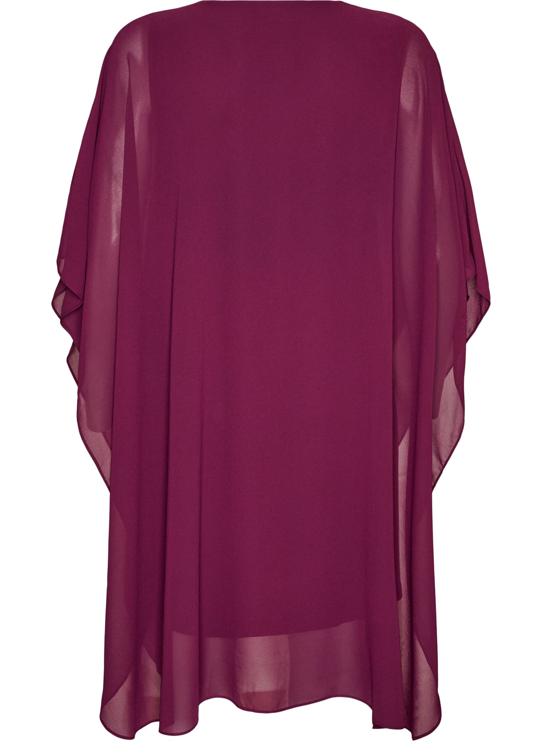 ZizziRobe courte en mousseline avec col en V, Violet, Packshot image number 1