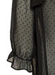 Midikleid aus einem leichten, transparenten Stoff mit Punkten und R&uuml;schen, Schwarz, Packshot image number 3