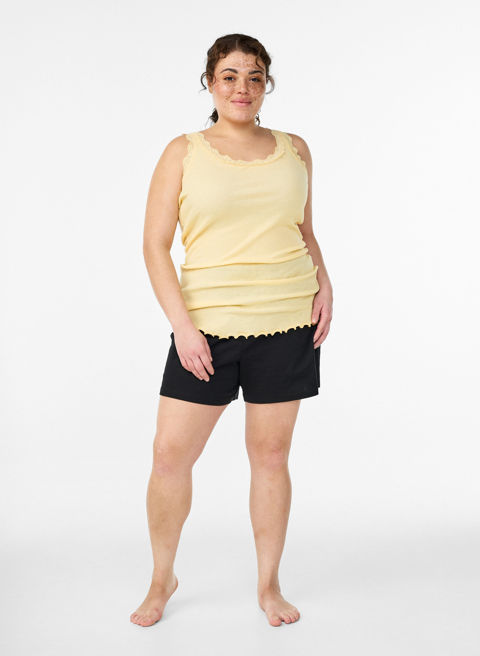 ZizziSpitzentop, Gelb, Model image number 1