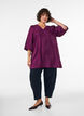 Tunique brillante avec col en V et manches 3/4, Violet, Model image number 1