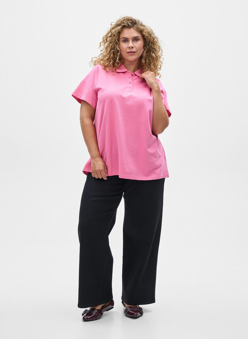Poloshirt mit kurzen &Auml;rmeln, Pink, Model image number 1