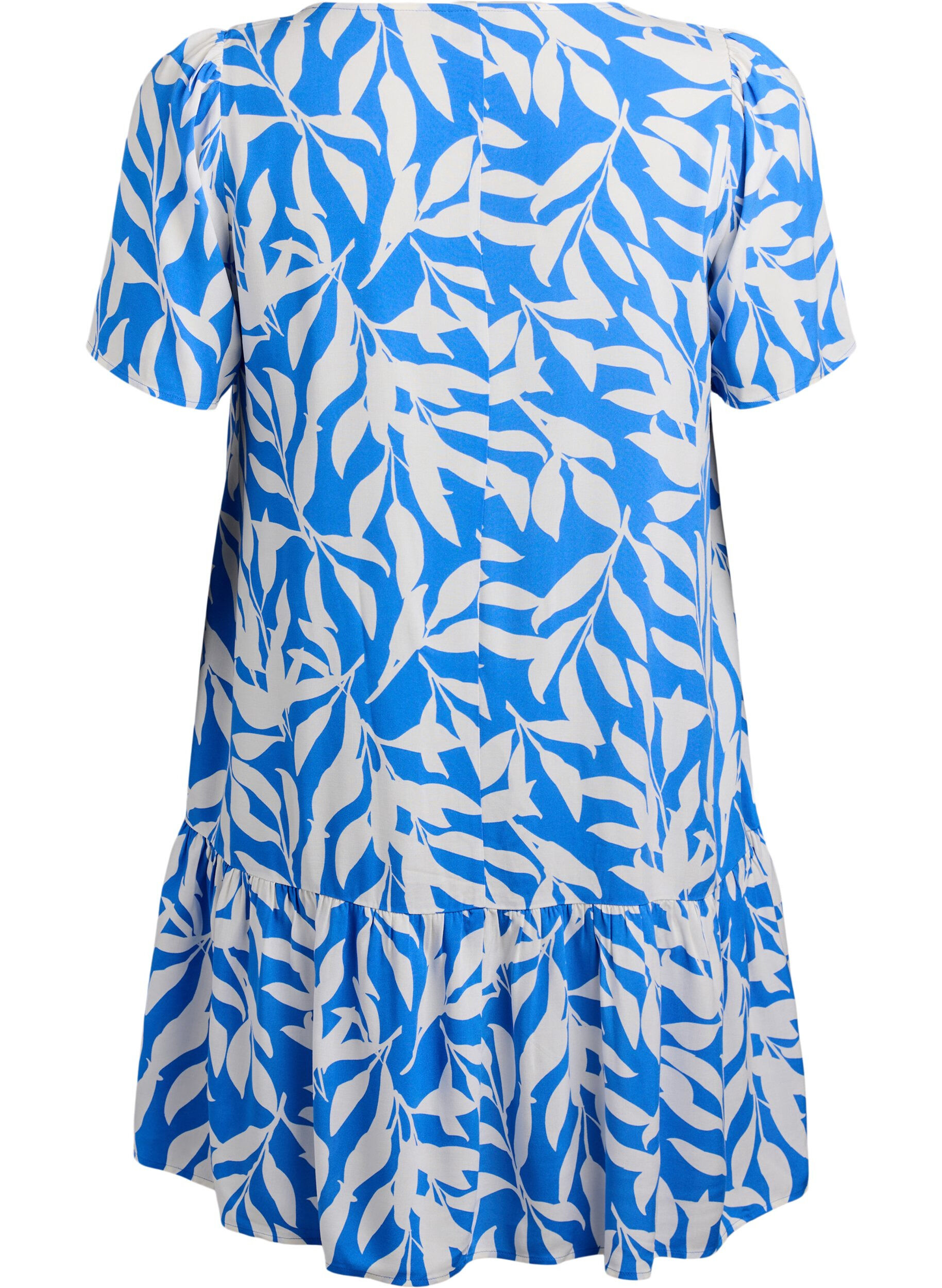 Zizzi FLASH &ndash; Kleid aus Viskose mit Schnittlinie, Blau, Packshot image number 1