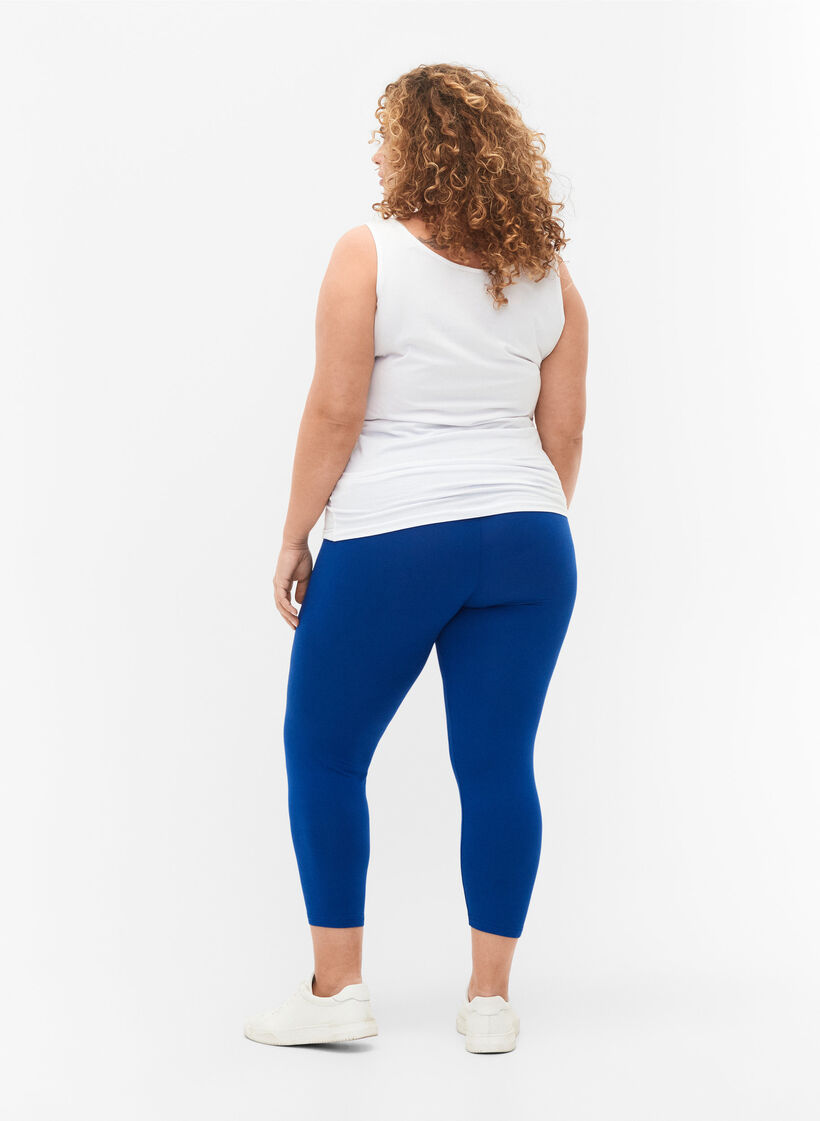 Basic 3/4-Leggings aus Viskose, Blau, Model image number 2