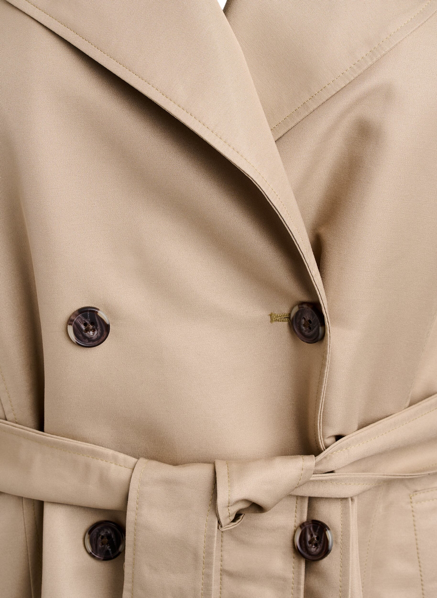 Zizzi Kurzer Trenchcoat mit G&uuml;rtel, Beige, Packshot image number 2