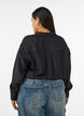 Chemise ample avec col en V, Noir, Model image number 2