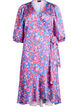 Robe portefeuille &agrave; imprim&eacute; floral et manches 3/4, Bleu, Packshot image number 0