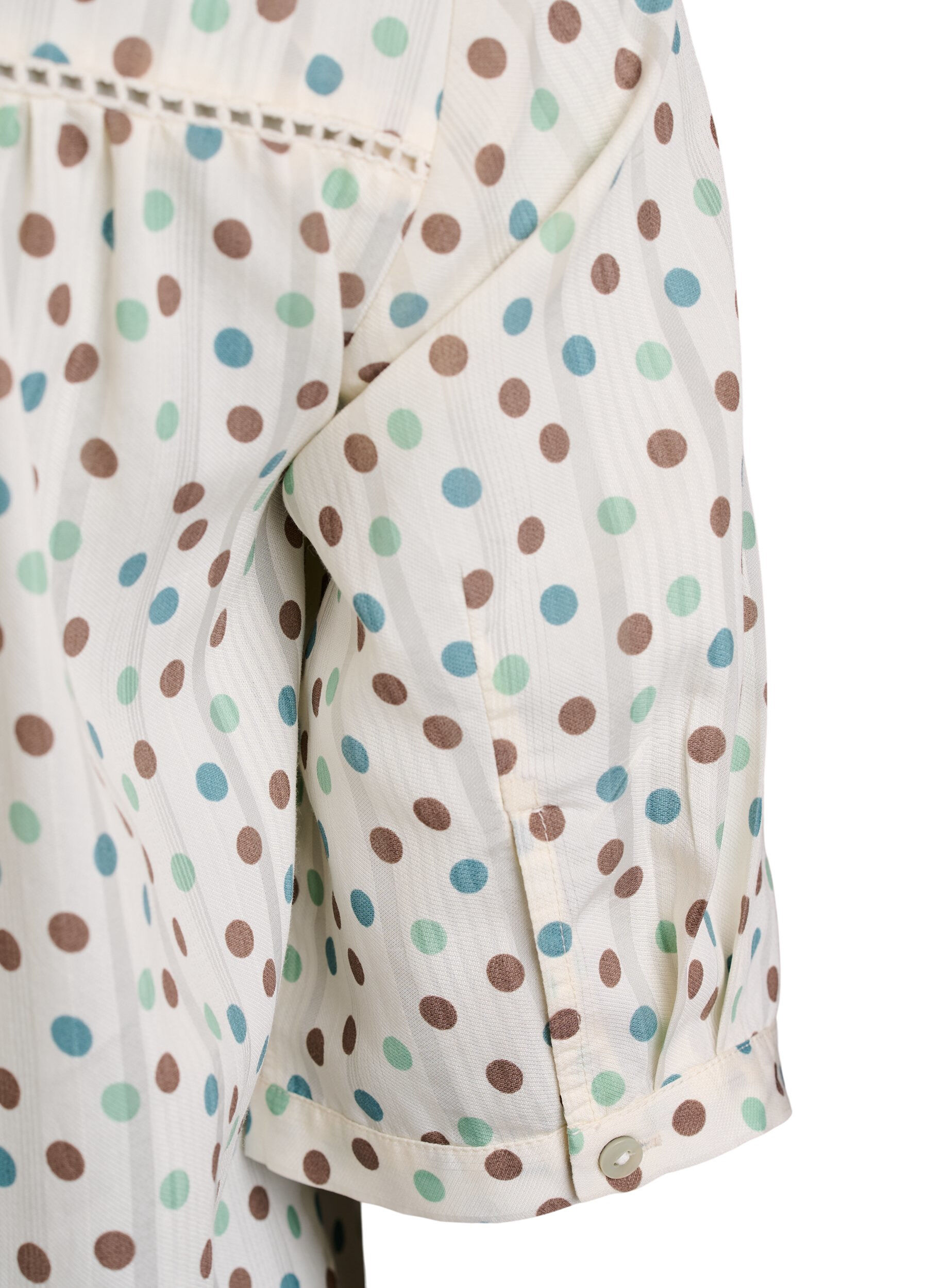 ZizziBlouse imprim&eacute;e &agrave; manches 1/2, Blanc, Packshot image number 3