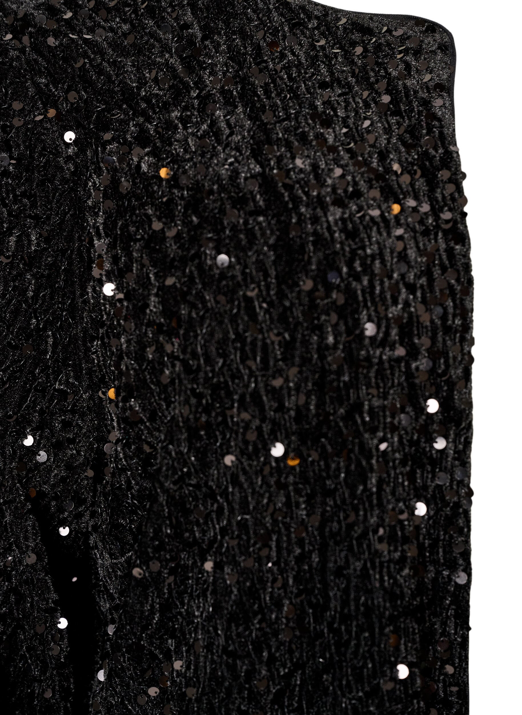 ZizziStrickjacke mit Pailletten und 3/4-&Auml;rmeln, Schwarz, Packshot image number 2