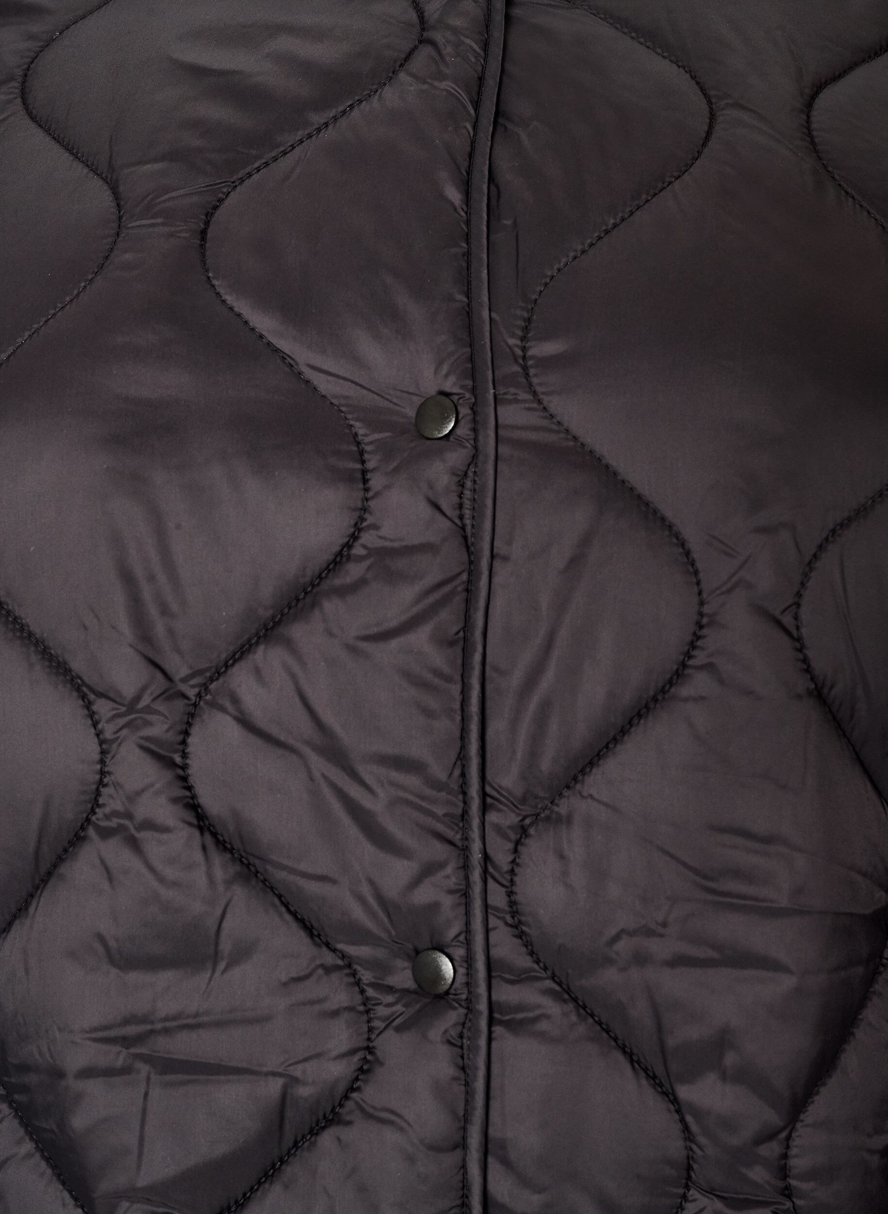 ZizziVeste matelass&eacute;e avec boutons-pression et col rond, Noir, Packshot image number 2