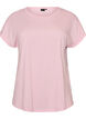 T-shirt &agrave; manches courtes en coton m&eacute;lang&eacute;, Rose, Packshot image number 0