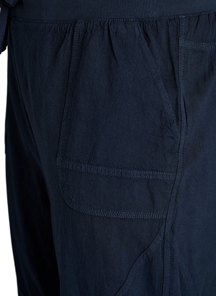 Pantacourt en coton, Bleu, Packshot image number 2