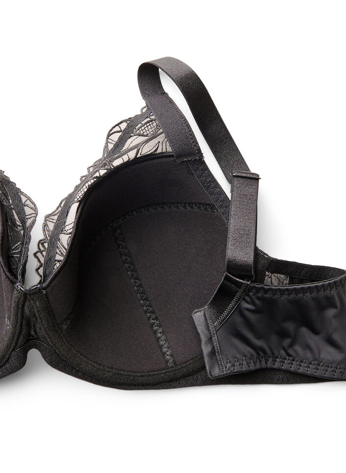 Soutien-gorge rembourré en dentelle avec armatures, Noir, Packshot image number 3