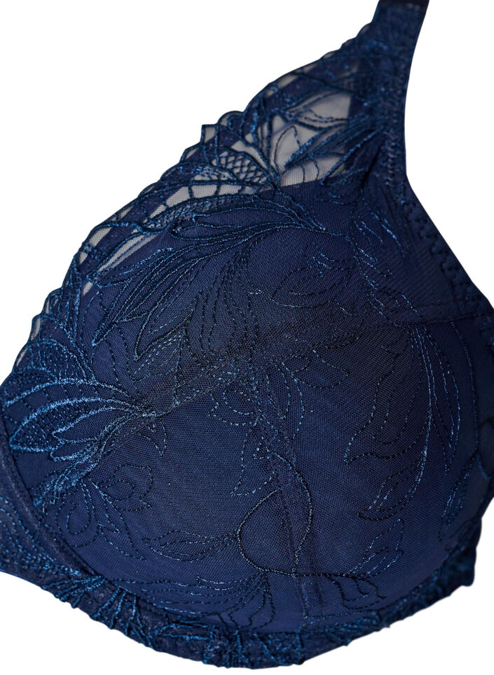 Soutien-gorge rembourr&eacute; en dentelle avec armatures, Bleu, Packshot image number 2