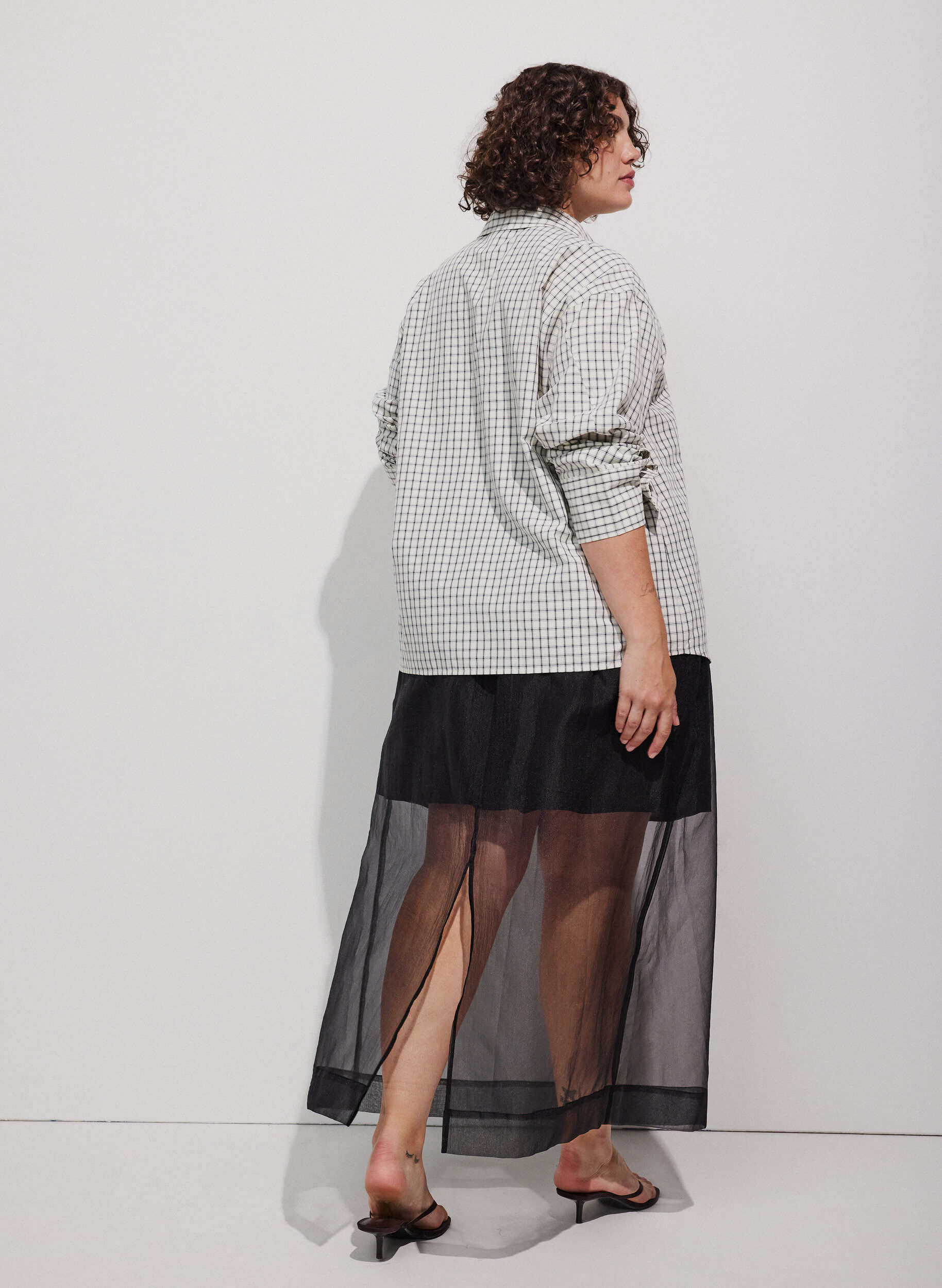ZizziJupe longue fa&ccedil;on organza, Noir, Model image number 2