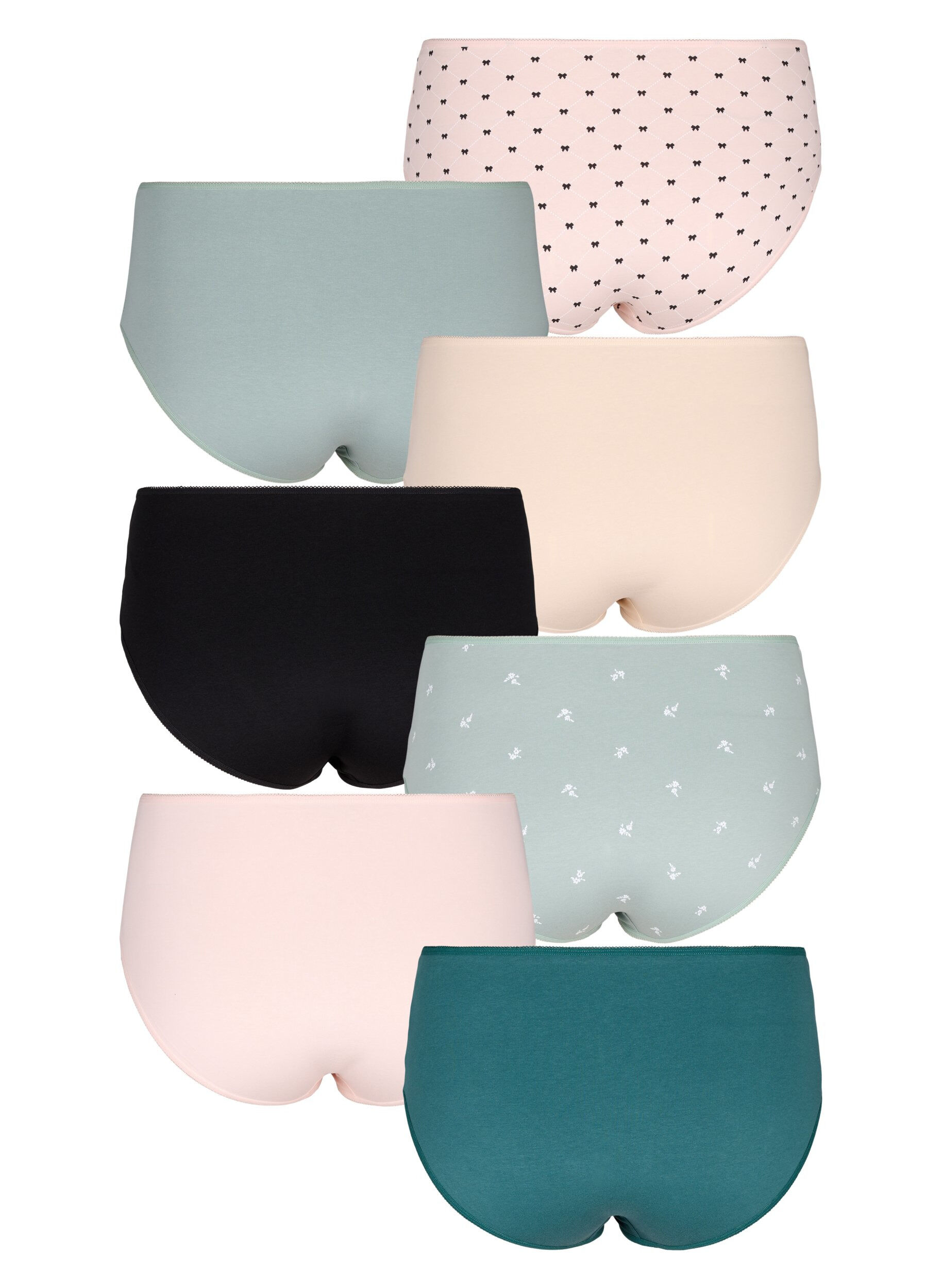 Zizzi 7-pack Slips mit normaler Taille, Gr&uuml;n, Packshot image number 1