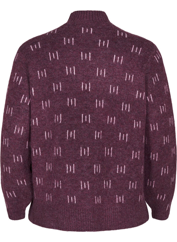 Chemisier en tricot avec motif et col montant, Potent P. Mel. Comb, Packshot image number 1