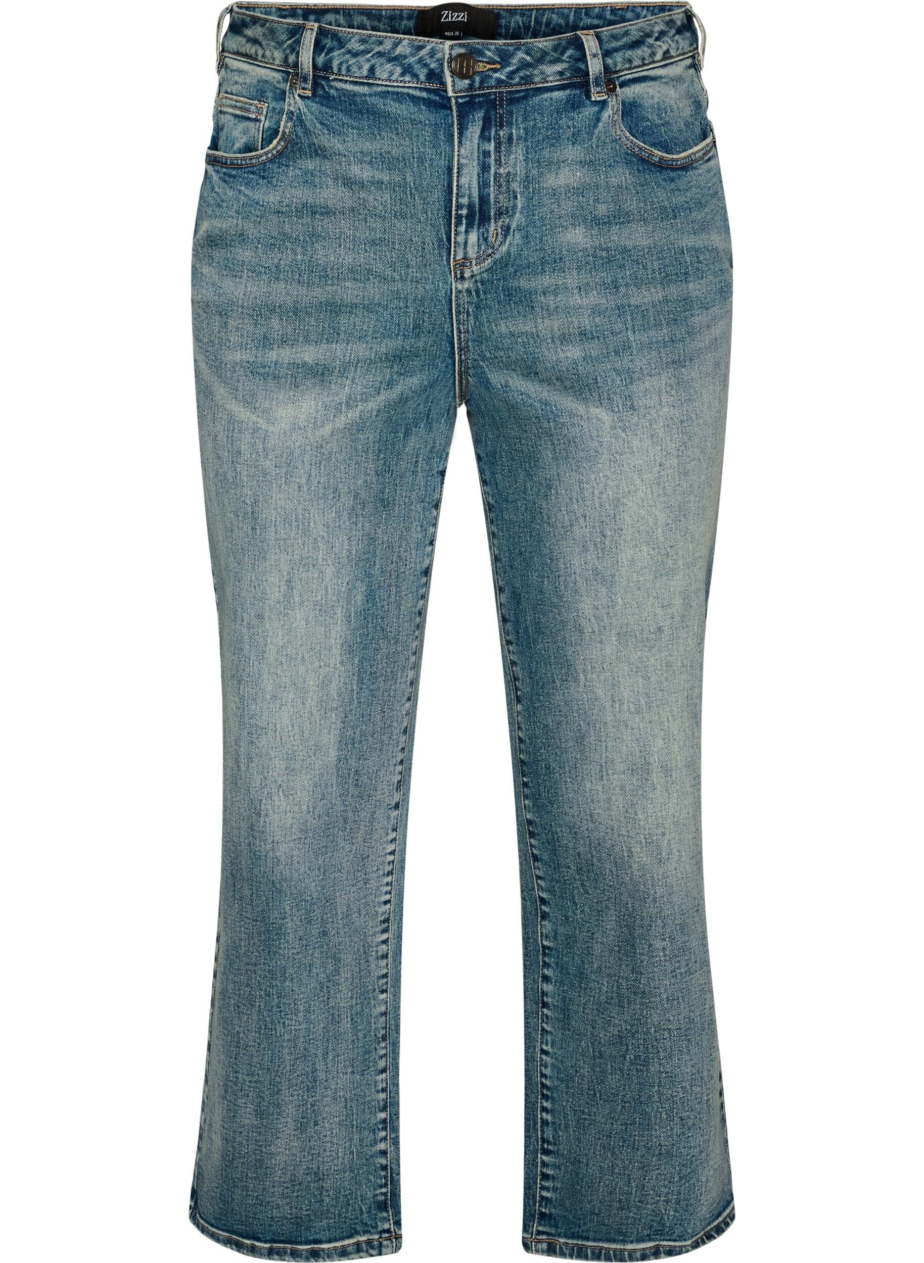 ZizziJean Kiana coupe droite &agrave; l'effet l&eacute;g&egrave;rement us&eacute;, Bleu, Packshot image number 0