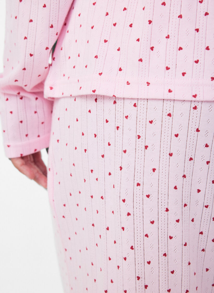 Pyjamahose aus Bio-Baumwolle mit Lochstickerei, Pink, Model image number 4