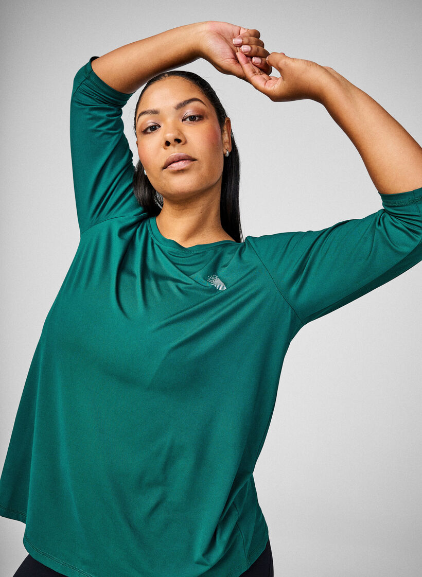 Trainingsshirt mit 3/4-&Auml;rmeln, Gr&uuml;n, Image image number 0