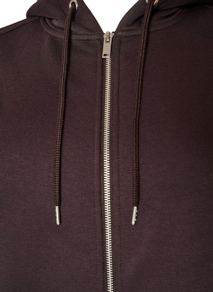 Kapuzensweatshirt mit Rei&szlig;verschluss und Taschen, Braun, Packshot image number 2