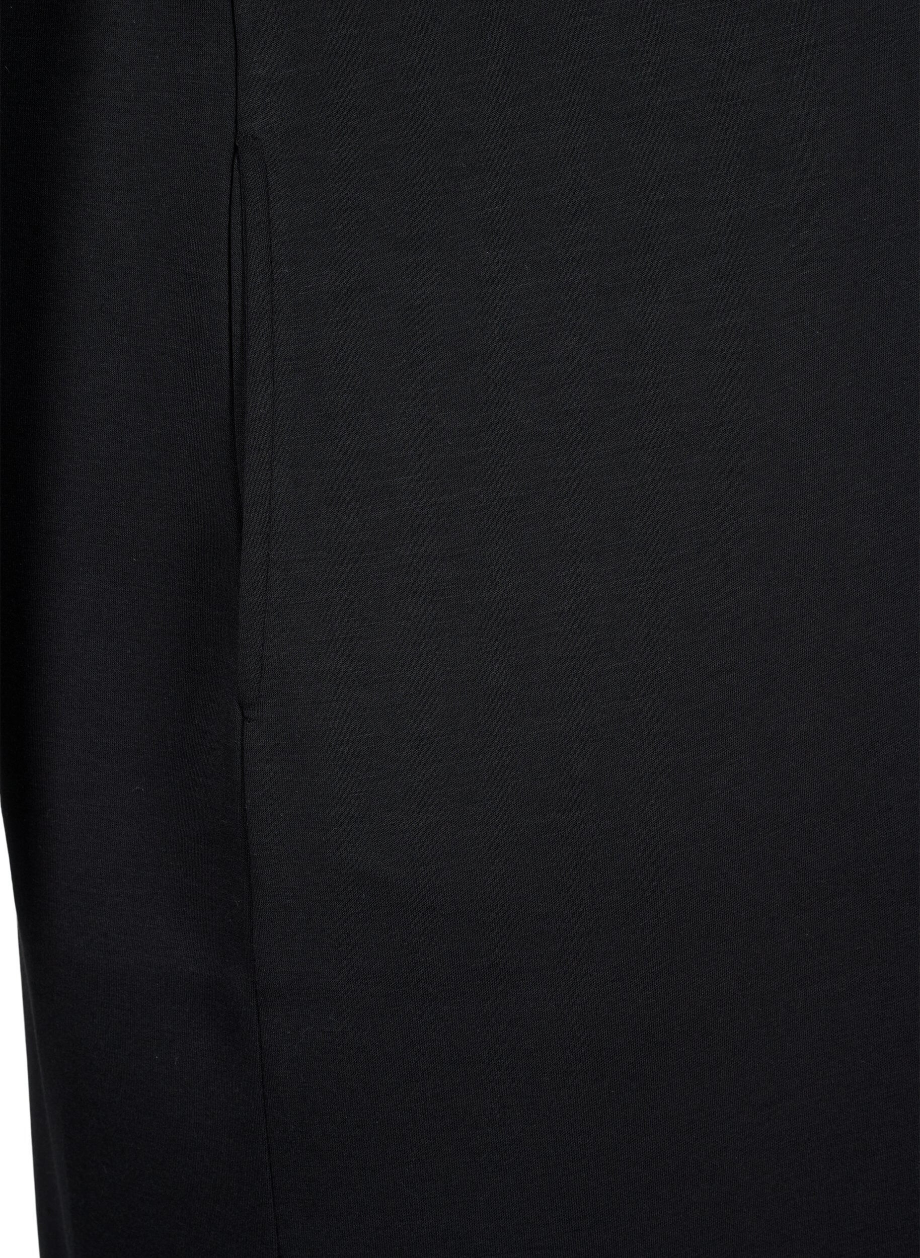 Zizzi Robe sweat &agrave; manches courtes en m&eacute;lange de modal, Noir, Packshot image number 3