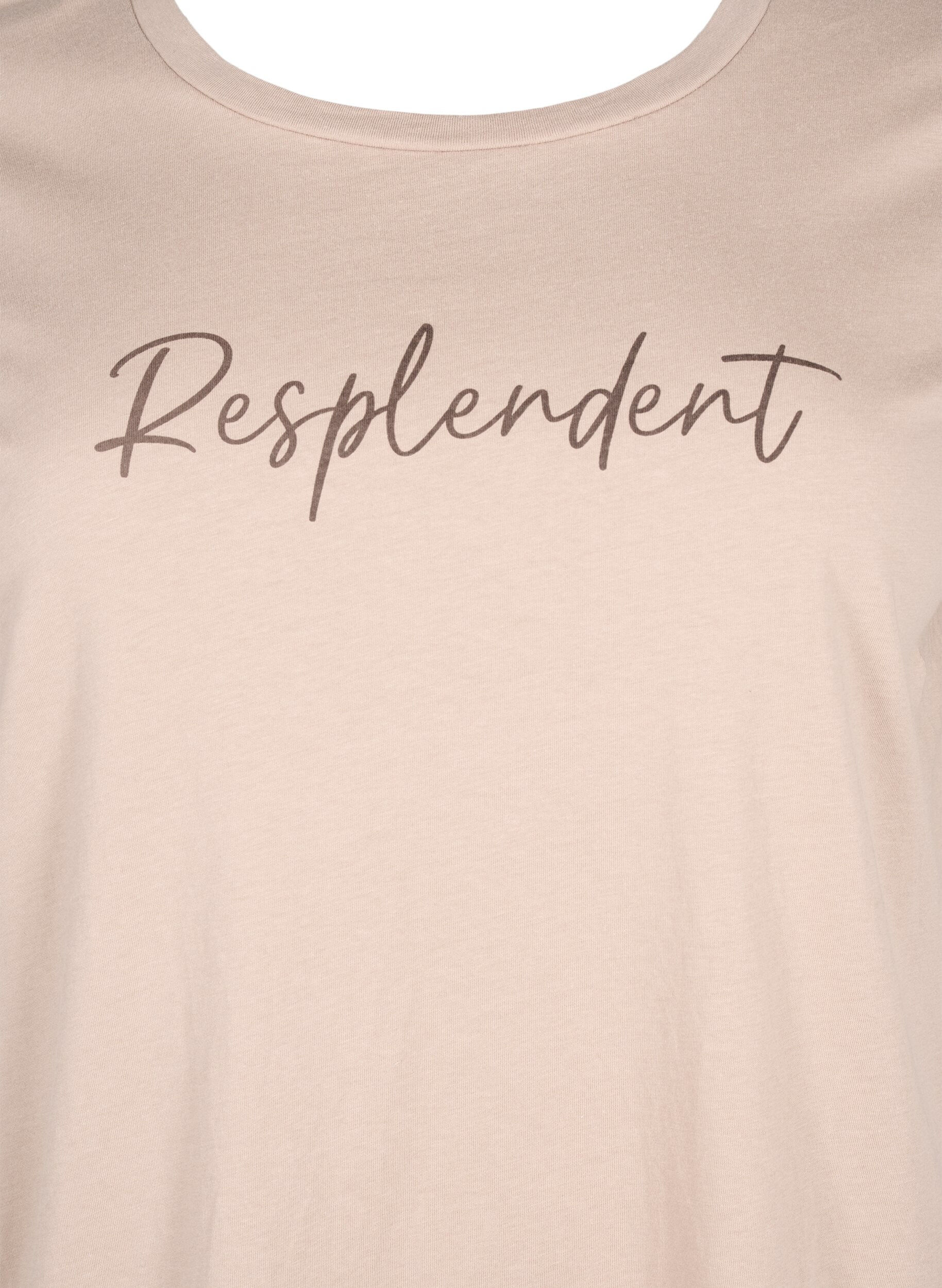 Zizzi T-Shirt mit Motiv, S. Mink w. Text, Packshot image number 2