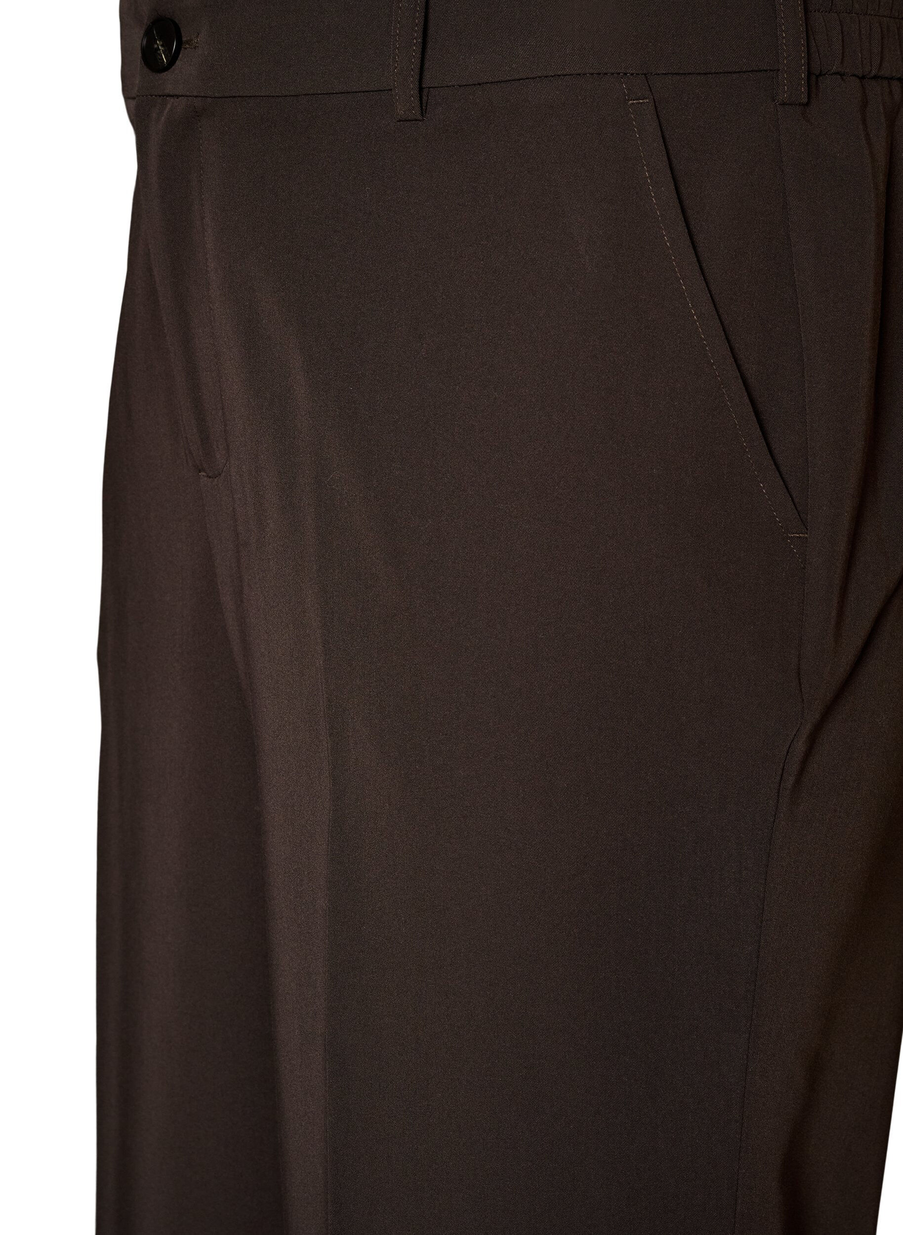 ZizziHoch taillierte Hose mit B&uuml;gelfalten, Braun, Packshot image number 2