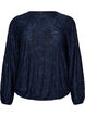Transparente Bluse mit floraler Struktur und langen &Auml;rmeln, Blau, Packshot image number 0