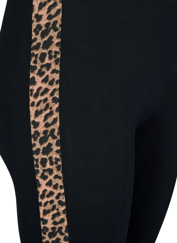 Leggings aus Viskose mit Leopardenstreifen, Black W. Leo, Packshot image number 2