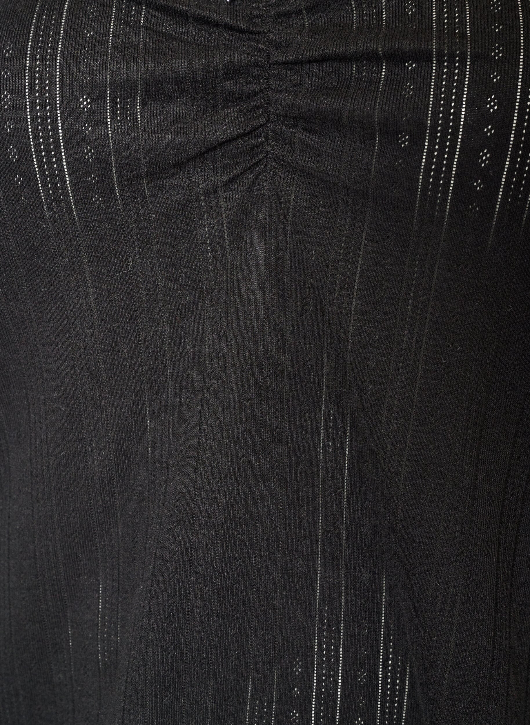 ZizziHaut de nuit en coton biologique avec broderie ajour&eacute;e, Noir, Packshot image number 2