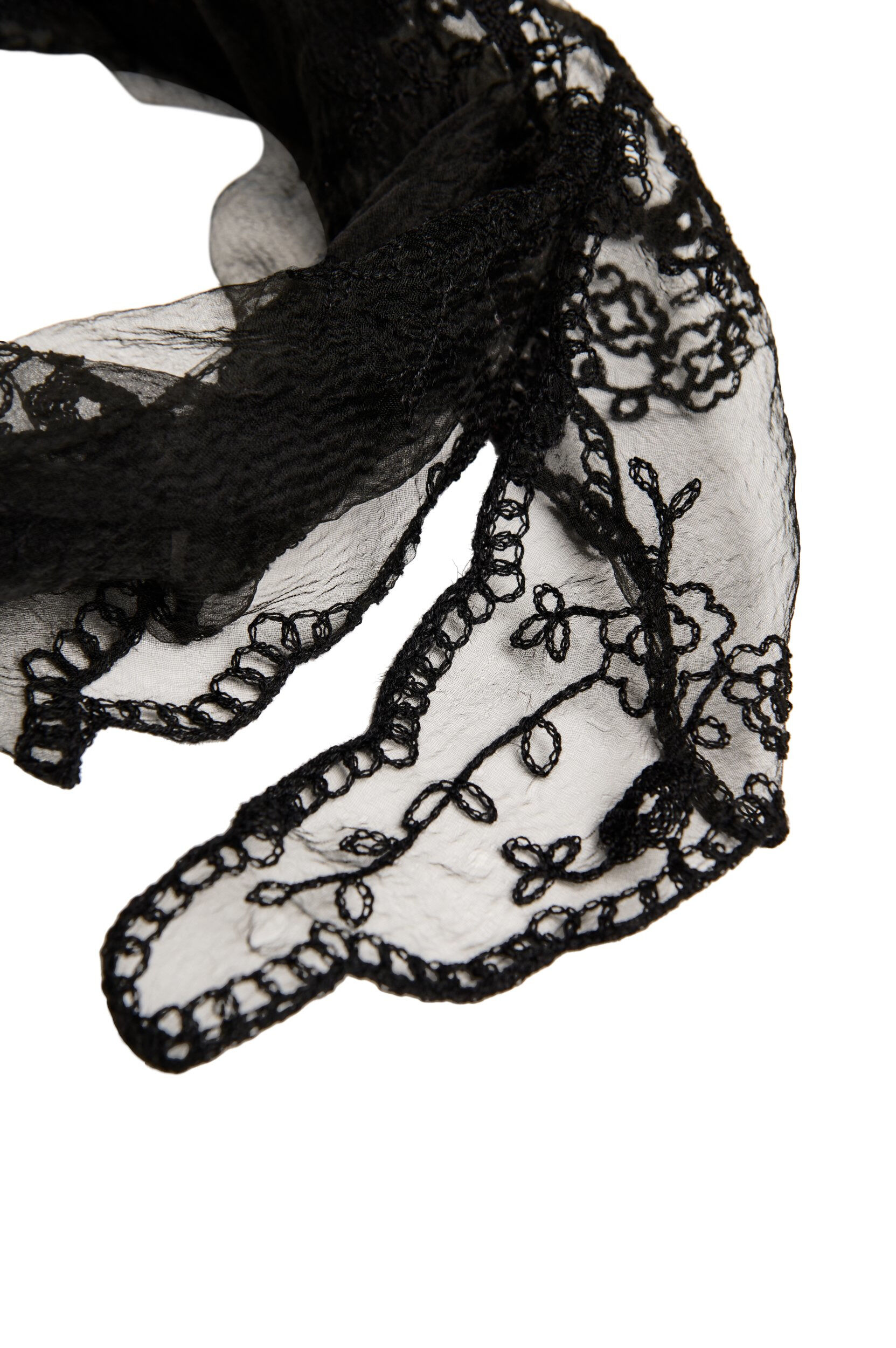 Zizzi&Eacute;charpe triangulaire en dentelle, Noir, Packshot image number 1